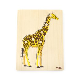 ND18_4813 Viga 44605 Puzzle na podkładcez uchwytami - Żyrafa VIGA
