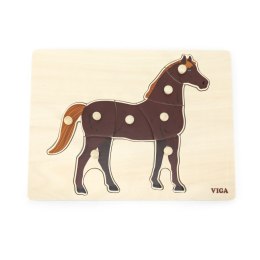 ND18_4814 Viga 44607 Puzzle na podkładce z uchwytami - Koń VIGA
