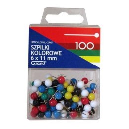 ND39_405231 SZPILKI MET 11X6 Z KOL GLOWKAMI WB OP100SZT GRAND