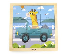 ND18_5095 Viga 44629 Puzzle na podkładce 9 elementów - auto VIGA