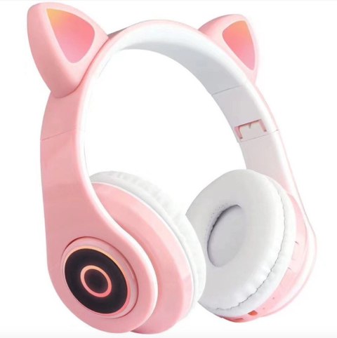 ND41_dS_56563 Słuchawki bluetooth B39 różowe PROTECT