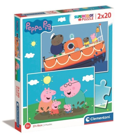 CLE puzzle 2x20 SuperKolor Świnka Peppa 24797 ŚWINKA