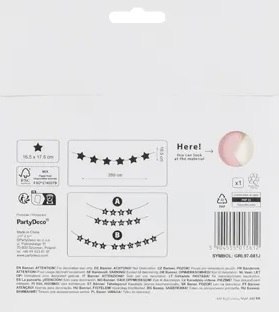 KX4578_1 Baner napis na baby shower gwiazdki jasnoróżowe 290cm x 16,5cm PARTYDECO