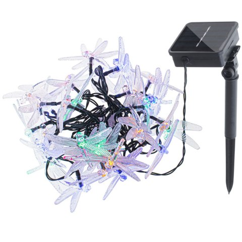 KX4968_1 Lampki ogrodowe solarne ważki 6,5m 30LED multikolor KONTEXT