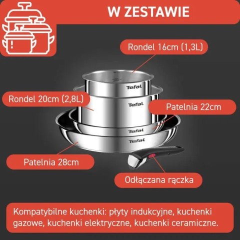Zestaw garnków TEFAL Ingenio Emotion L897S574 5 elementów