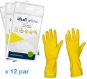 Rękawice Gospodarcze Lateksowe / Żółte / Ideall Yellow - 12 par (S 6-7)