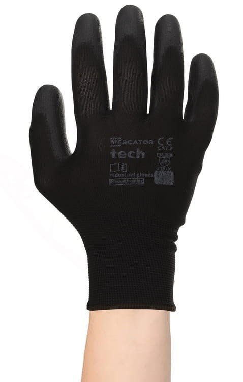 Rękawice Robocze MERCATOR Tech Black+Black PU - 1 Para (7 - S)