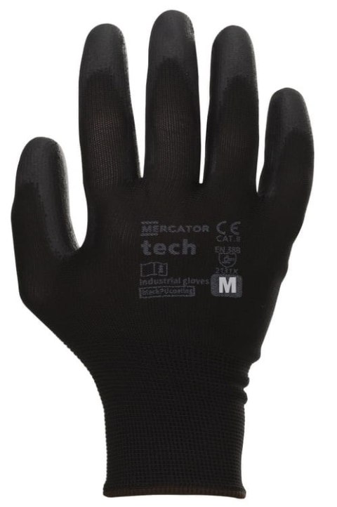 Rękawice Robocze MERCATOR Tech Black+Black PU - 1 Para (7 - S)
