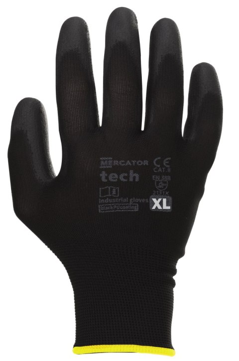 Rękawice Robocze MERCATOR Tech Black+Black PU - 1 Para (7 - S)