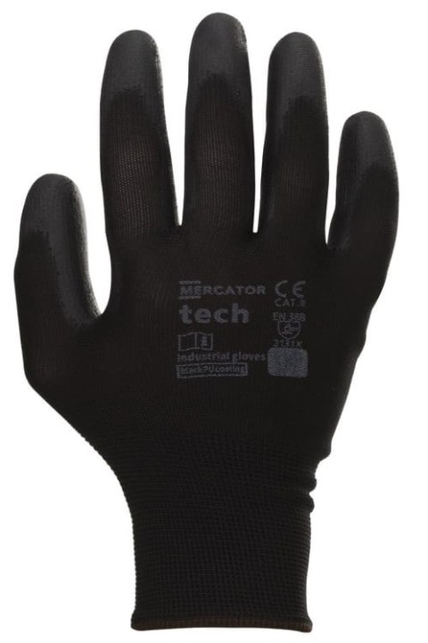 Rękawice Robocze MERCATOR Tech Black+Black PU - 1 Para (8 - M)