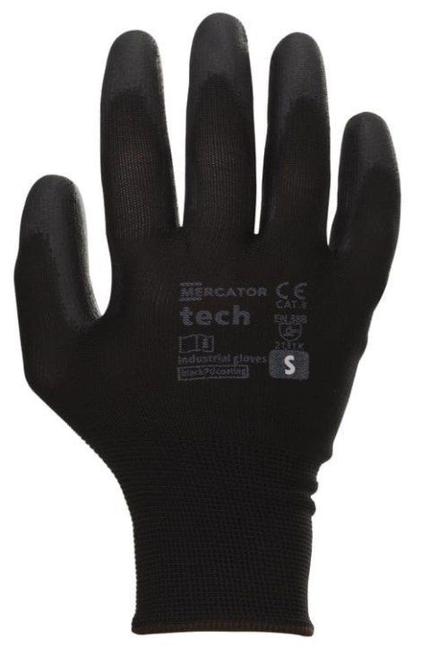 Rękawice Robocze MERCATOR Tech Black+Black PU - 1 Para (8 - M)