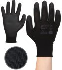 Rękawice Robocze MERCATOR Tech Black+Black PU - 12 Par (7 - S)