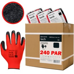Rękawice Robocze MERCATOR Tech Red+Black Latex - 240 Par (10 - XL)
