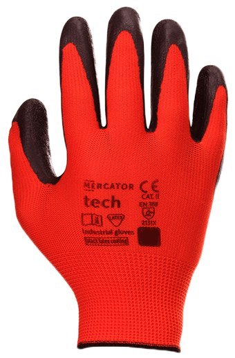 Rękawice Robocze MERCATOR Tech Red+Black Latex - 1 Para (9 - L)