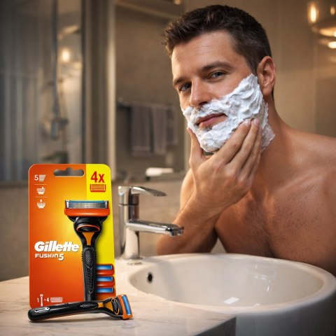 Gillette Fusion5 Maszynka Do Golenia Dla Mężczyzn Plus 4 Ostrza Wymienne