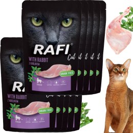 RAFI Karma Mokra Pasztet Dla Kotów Sterylizowanych z Królikiem 100g x 10 szt.