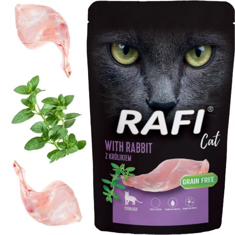RAFI Karma Mokra Pasztet Dla Kotów Sterylizowanych z Królikiem 100g x 40 szt.