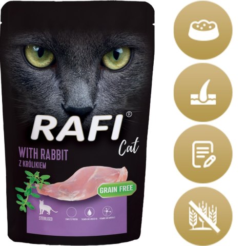 RAFI Karma Mokra Pasztet Dla Kotów Sterylizowanych z Królikiem 100g x 40 szt.