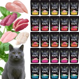 Zestaw RAFI Karma Mokra Pasztet Dla Kotów MIX Smaków 100g x 25 szt.