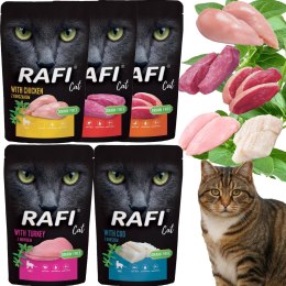 Zestaw RAFI Karma Mokra Pasztet Dla Kotów MIX Smaków 100g x 5 szt.