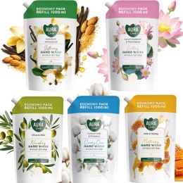 Zestaw 5x1000 ml AURA Care Mydło Do Rąk Uzupełniające MIX
