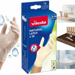 Rękawice lateksowe Vileda Natural Latex S/M 10 szt.