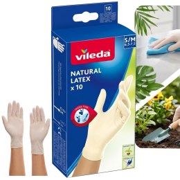 Rękawice lateksowe Vileda Natural Latex S/M 10 szt.