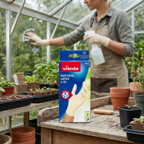 Rękawice lateksowe Vileda Natural Latex S/M 10 szt.