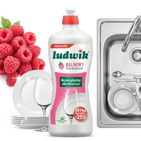Ludwik Płyn Do Naczyń Malinowy Butelka 900g