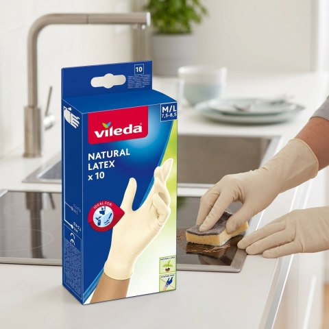 Rękawice lateksowe Vileda Natural Latex M/L 10 szt.