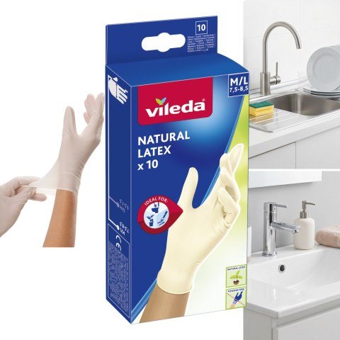Rękawice lateksowe Vileda Natural Latex M/L 10 szt.