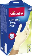 Rękawice lateksowe Vileda Natural Latex S/M 100 szt.