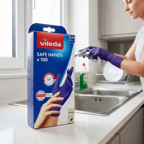 Rękawice nitrylowe Vileda Safe Hands S/M 100 szt.
