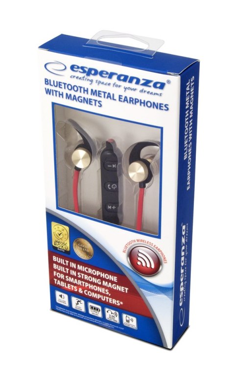 EH186L Esperanza słuchawki douszne bluetooth metalowe miedziane