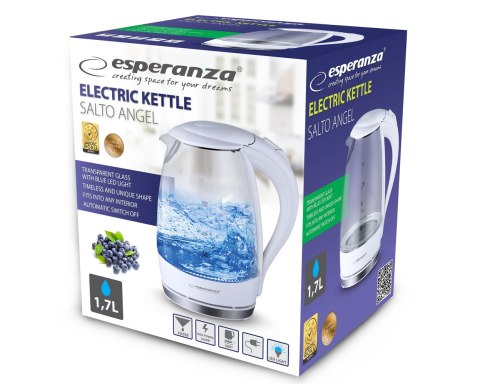 EKK011W Esperanza czajnik elektryczny szklany led salto angel 1.7 l biały