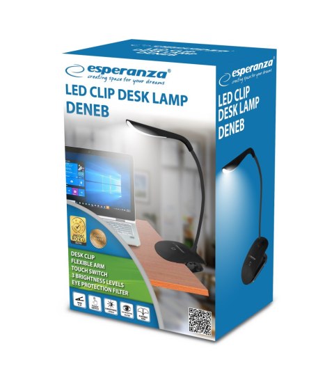 ELD104K Esperanza lampka biurkowa led deneb czarna