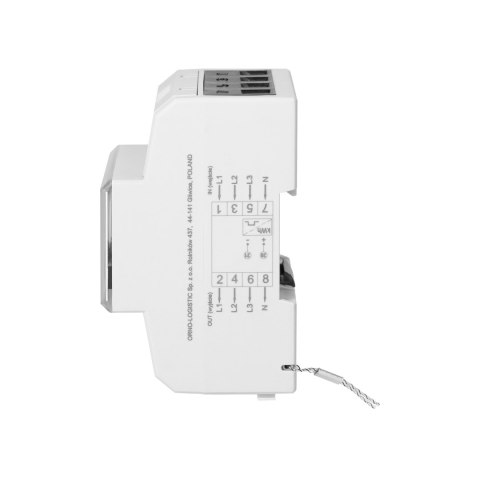 3-fazowy wskaźnik zużycia energii elektrycznej, 80A, 4,3 moduły, DIN TH-35mm
