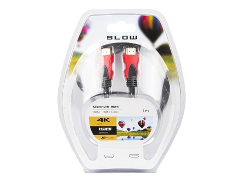 92-051# Przyłącze hdmi-hdmi red 4k 1.0m proste`