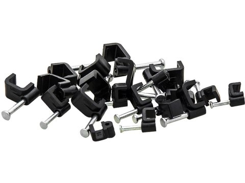 42-005# Uchwyt kabla 4/4mm czarny płaski 100szt.