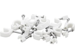 42-011# Uchwyt kabla 8mm biały okrągły 100szt.