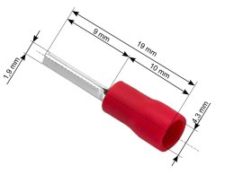 43-020# Konektor tulejkowy izolowany 1,9/19mm kabel 4,3mm 100szt.