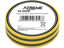 54-006# Taśma izolacyjna klejąca 0,13mm/15mm/10m - żółta/zielona