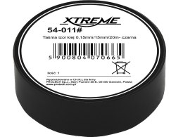 54-011# Taśma izolacyjna klejąca 0,15mm/15mm/20m - czarna