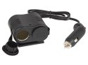 96-865# Rozgałęźnik zapalniczki samochodowej 1xwtyk /2xgniazdo +kabel cs-24"