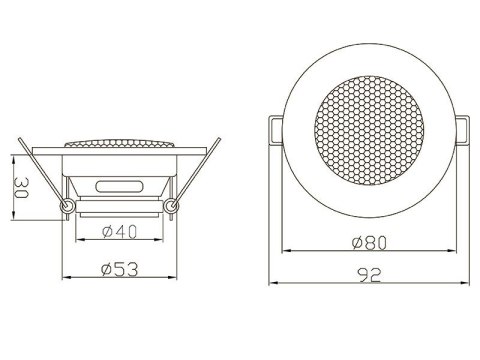 30-714# Głośnik sufitowy ws-80 50mm 5w/8ohm biały
