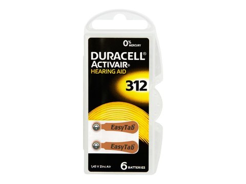 3857# Bateria da-312 duracell do aparatu słuchowego 6szt.