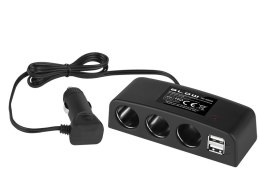 96-880# Rozgałęźnik zapalniczki samochodowej 1xwtyk/3xgniazdo+2xusb cs-43 kabel