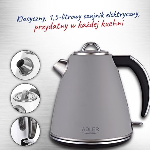 AD 1343 grey Czajnik metalowy 1,5 l strix