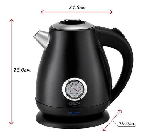 CR 1344 black Czajnik metalowy z termometrem 1,7l