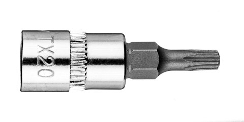 Końcówka Torx TX20 na nasadce 1/4", krótka, 37 mm